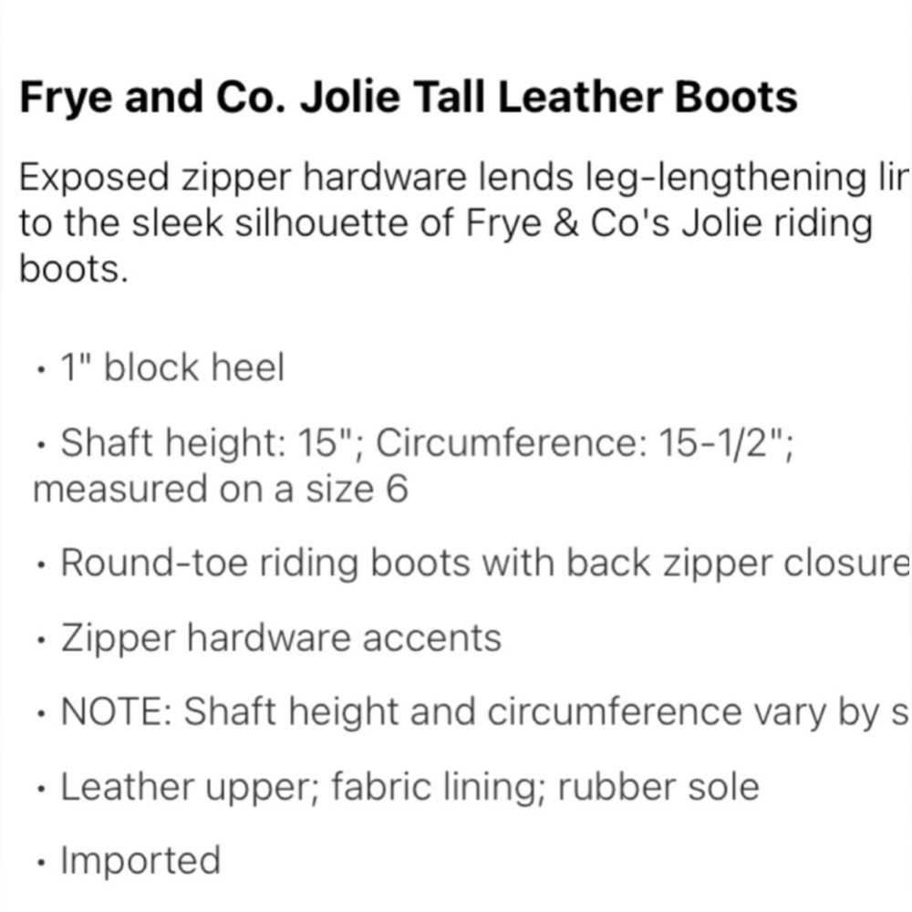 FRYE AND CO. Black Leather Jolie Boots Size 7 - Picture 3 of 9